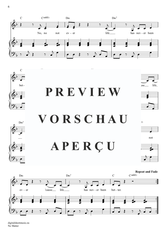 Produktgalerie: Seite 7 von 7 No Matter, Radics, Jack, Gesang mit Klavierbegleitung