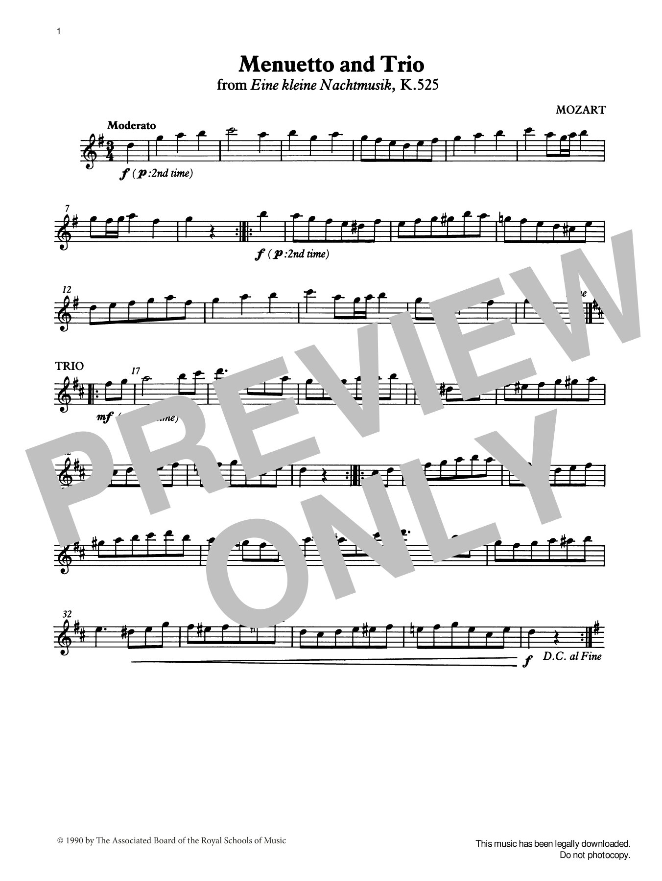 Produktgalerie: Seite 1 von 1 Menuetto and Trio (score & part) from Graded Music for Tuned Percussion, Book II, W. A. Mozart, Percussion