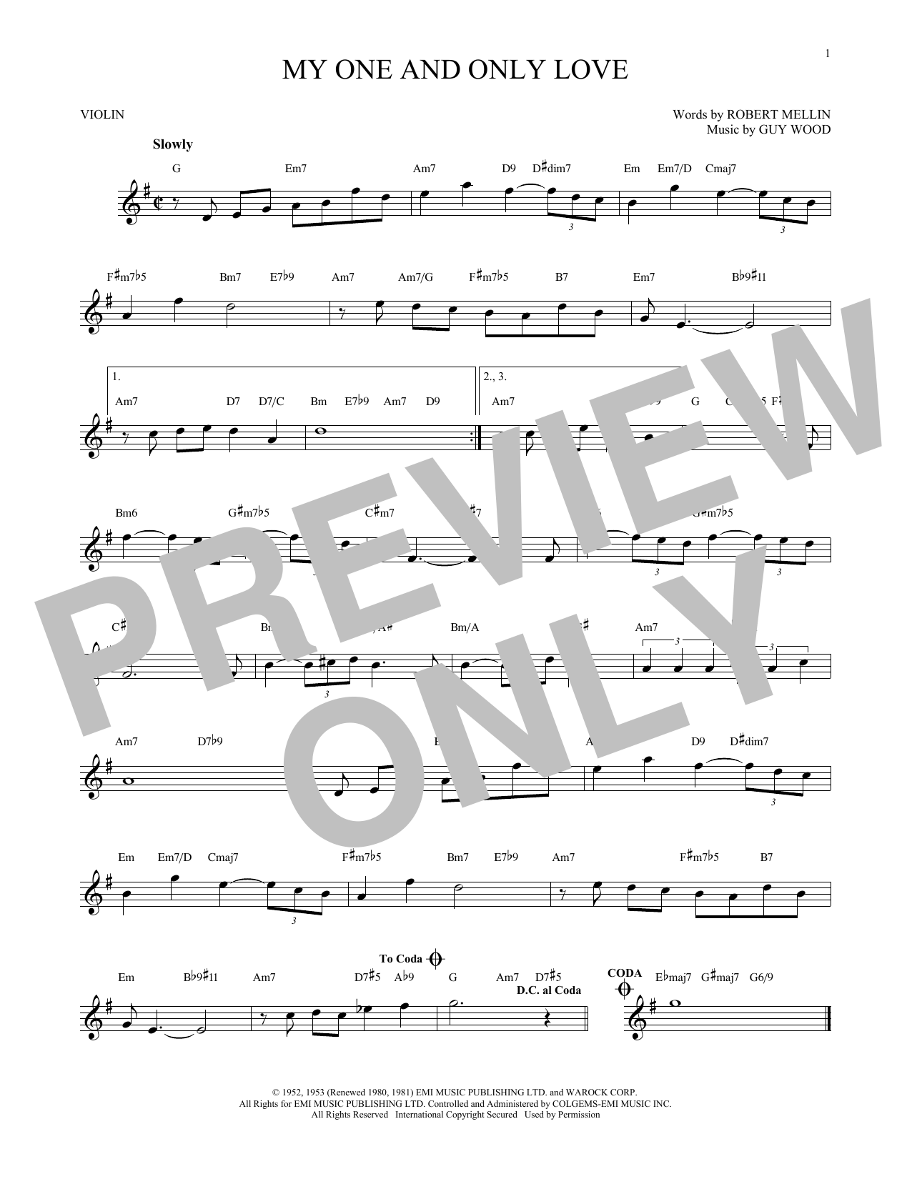 Product gallery: Page 1 of 1 My One And Only Love, Guy Wood