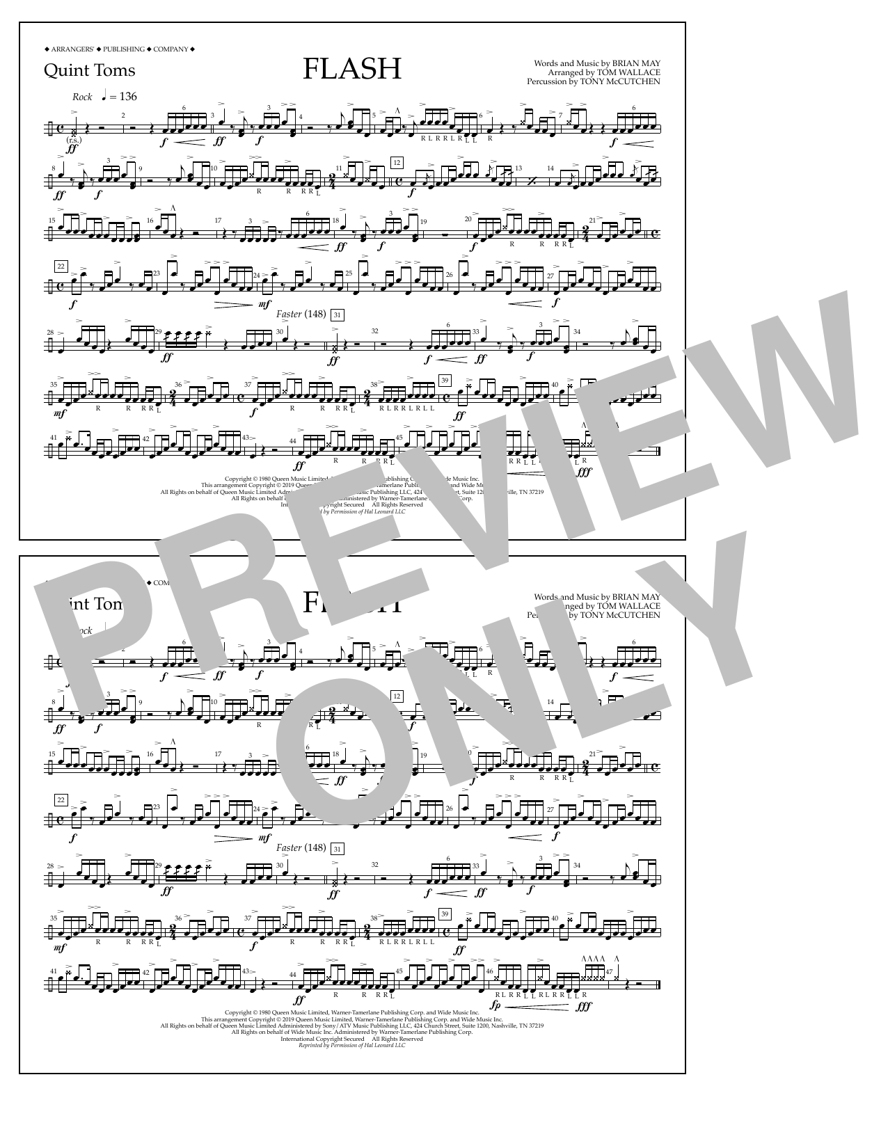Product picture to: Flash (arr. Tom Wallace) - Quint-Toms
