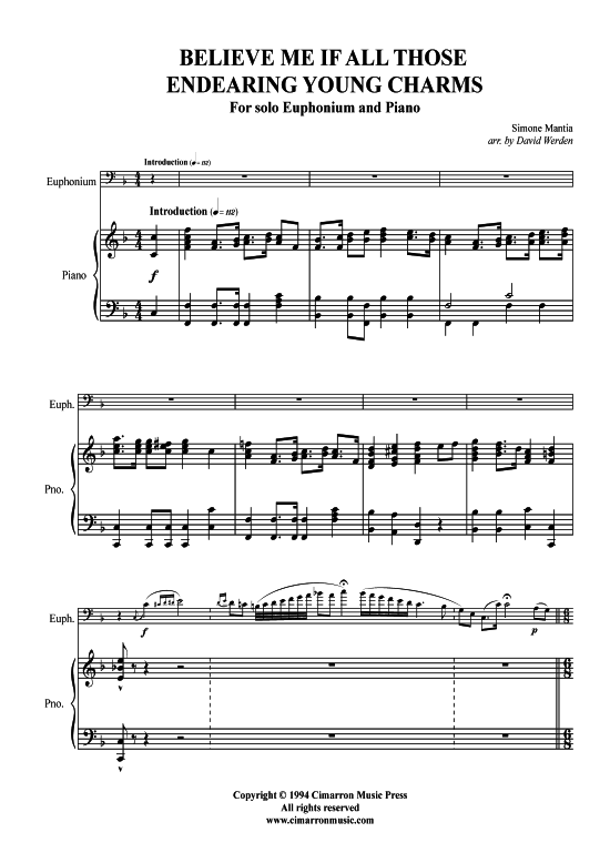 Product picture to: Believe Me If All Those Endearing Young Charms Simone Mantia