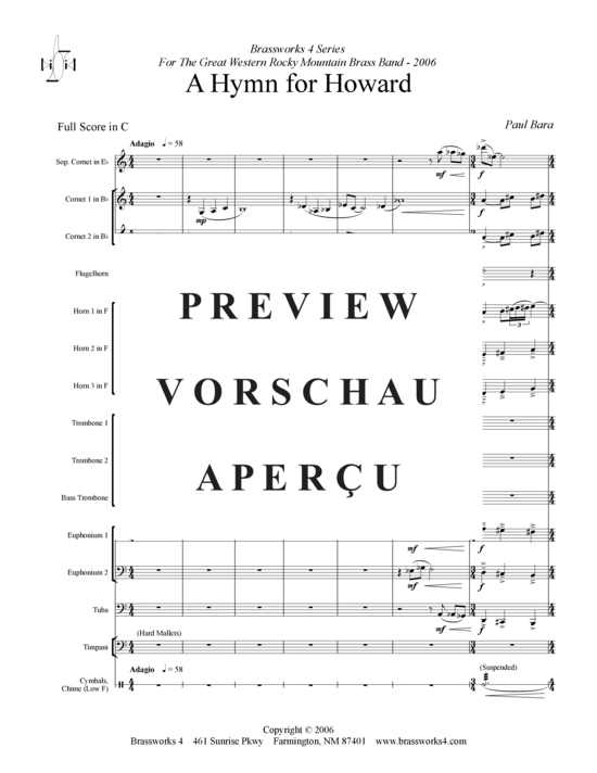 Product gallery: Page 2 of 21 A Hymn for Howard , , (Brass Ensemble)