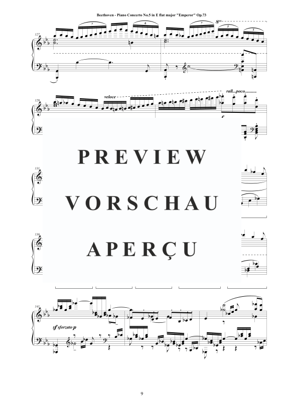 Produktgalerie: Seite 10 von 11 Piano Concerto No.5 in E flat major ´Emperor´ Op.73 - Piano Version, , Klavier Solo