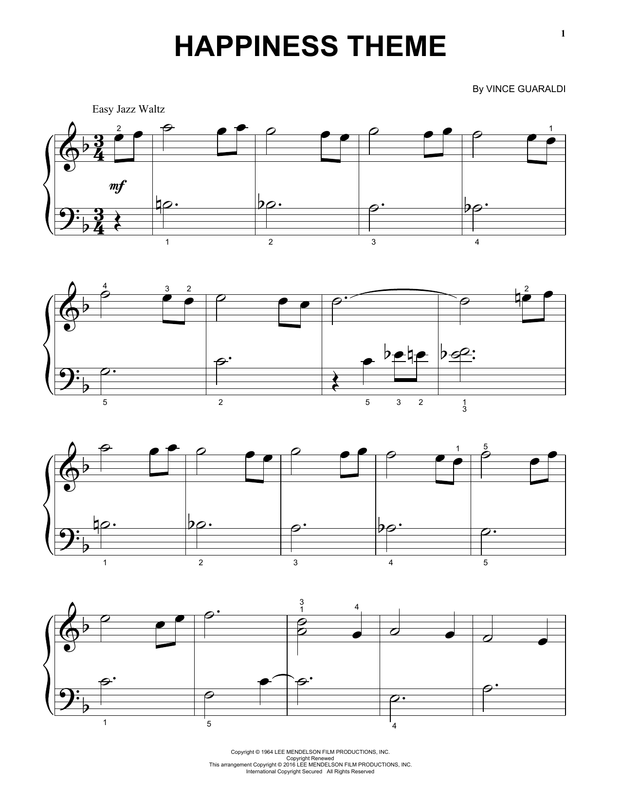 Produktgalerie: Seite 1 von 1 Happiness Theme, Vince Guaraldi, Klavier