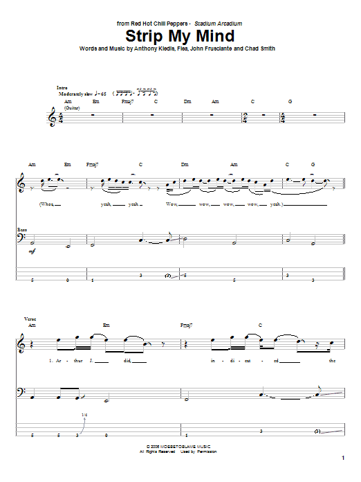 Produktgalerie: Seite 1 von 1 Strip My Mind, Red Hot Chili Peppers, E-Bass