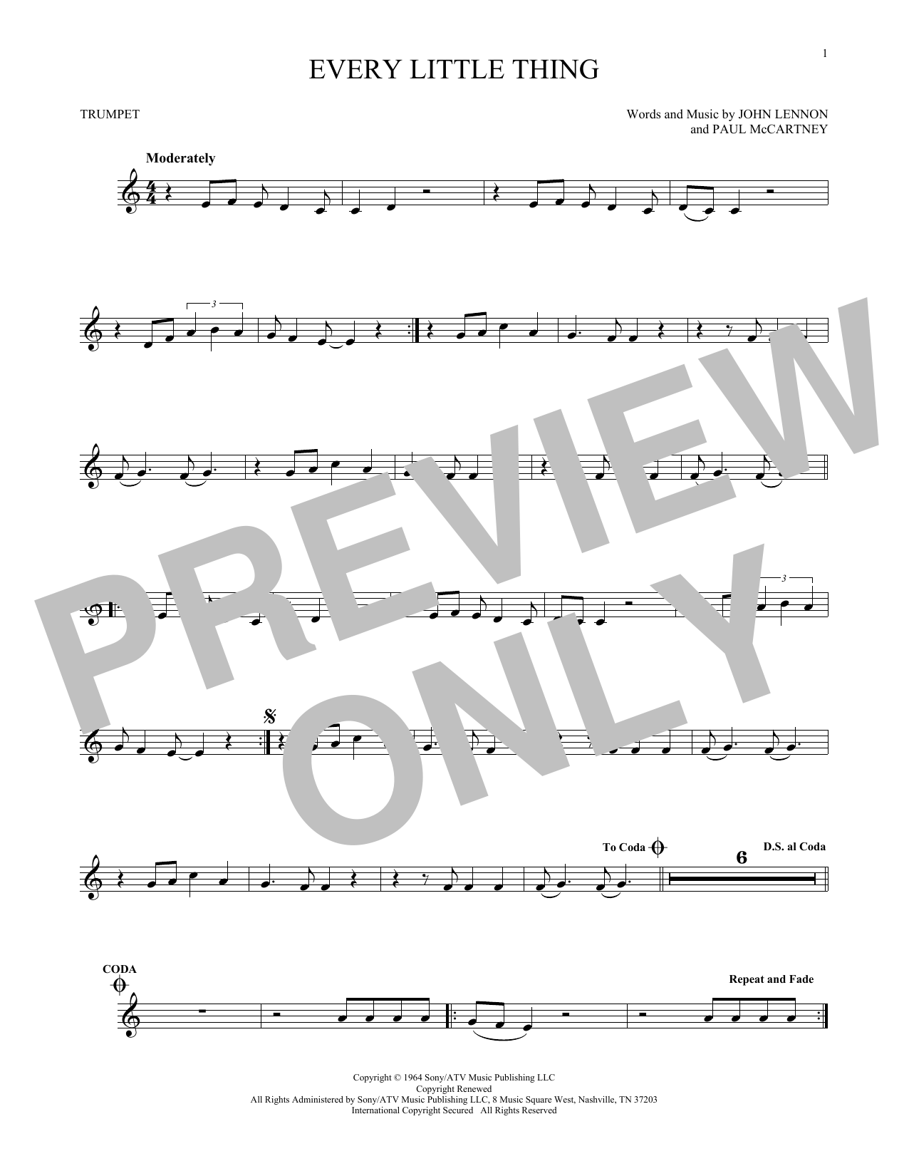Produktgalerie: Seite 1 von 1 Every Little Thing, The Beatles, Trompete