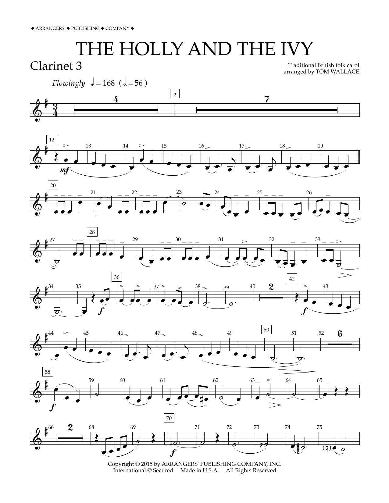 Product gallery: Page 1 of 1 The Holly and the Ivy - Bb Clarinet 3, Tom Wallace