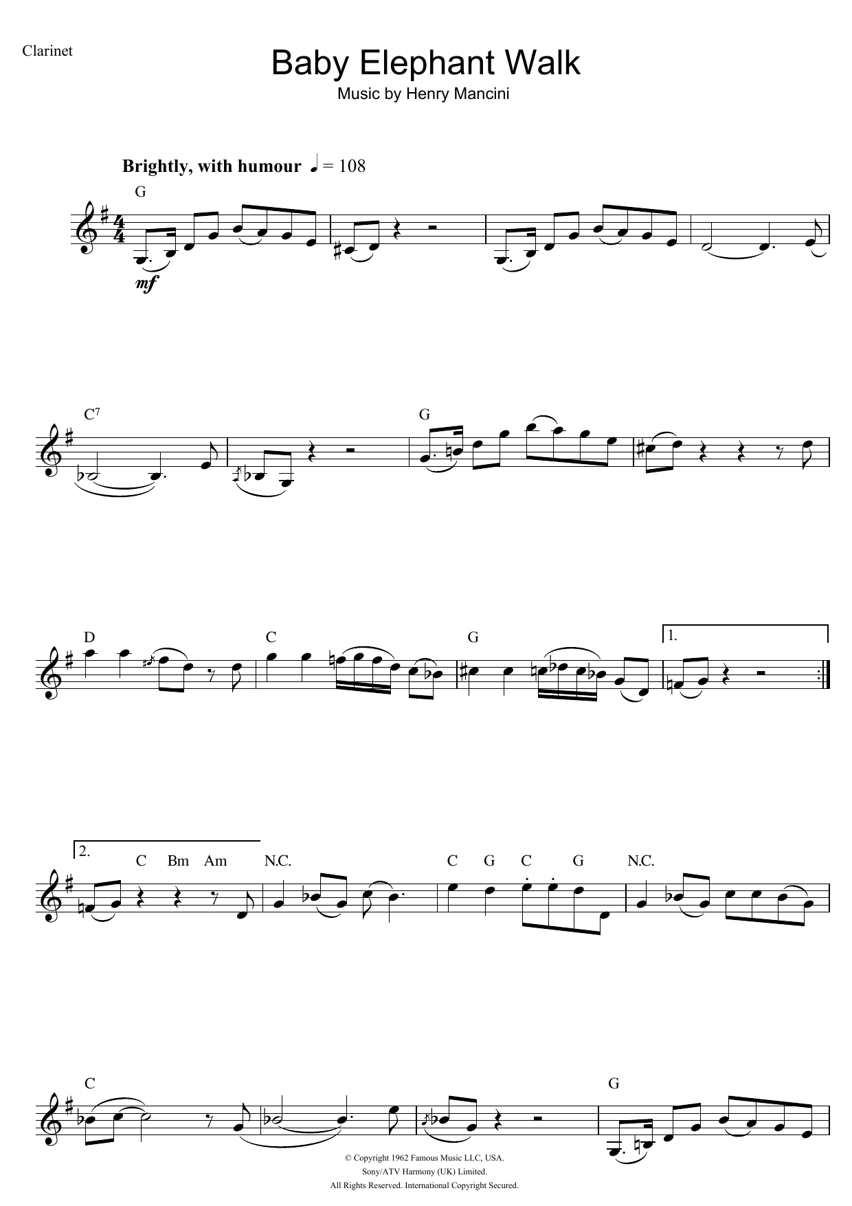 Product gallery: Page 1 of 1 Baby Elephant Walk (from Hatari!), Henry Mancini
