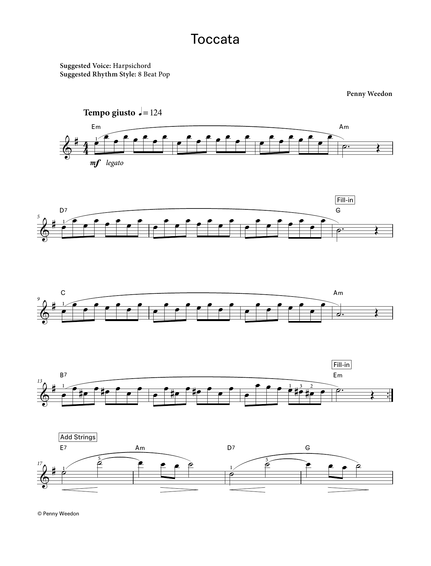 Produktgalerie: Seite 1 von 1 Toccata (LLCME Electronic Keyboard Grade 4 List B), Penny Weedon, Klavier