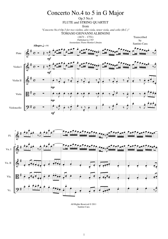 Produktbild zu: Concerto No.4 to 5 in G-Dur Op.5Albinoni Tomaso