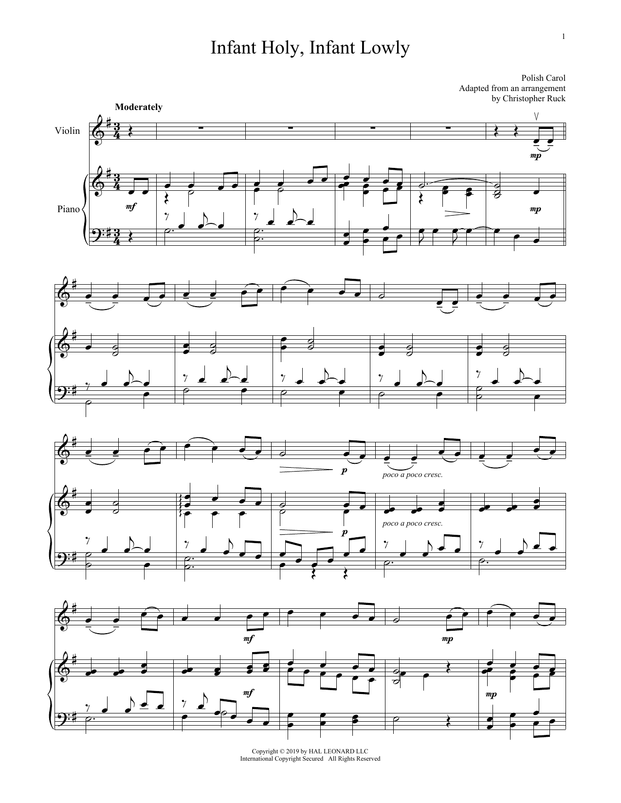 Product gallery: Page 1 of 1 Infant Holy, Infant Lowly, Traditional Polish Carol