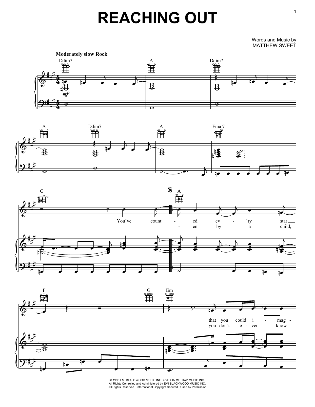 Produktgalerie: Seite 1 von 1 Reaching Out, Matthew Sweet, Gesang, Gitarre, Klavier
