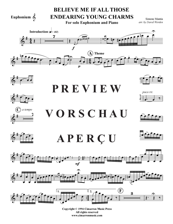 Product gallery: Page 13 of 15 Believe Me If All Those Endearing Young Charms , , (baritone/pos + piano)