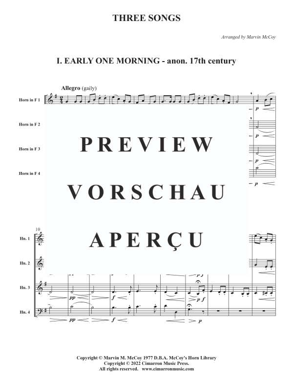 Product gallery: Page 3 of 11 Three Songs, , Horn Quartet
