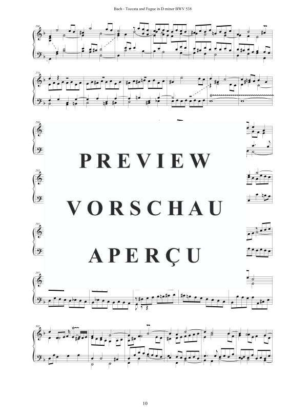 Product gallery: Page 11 of 11 Toccata and Fugue in D minor (Dorian) BWV 538, , Harpsichord/Solo Piano
