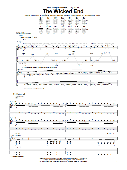 Produktgalerie: Seite 1 von 1 The Wicked End, Avenged Sevenfold, Gitarre