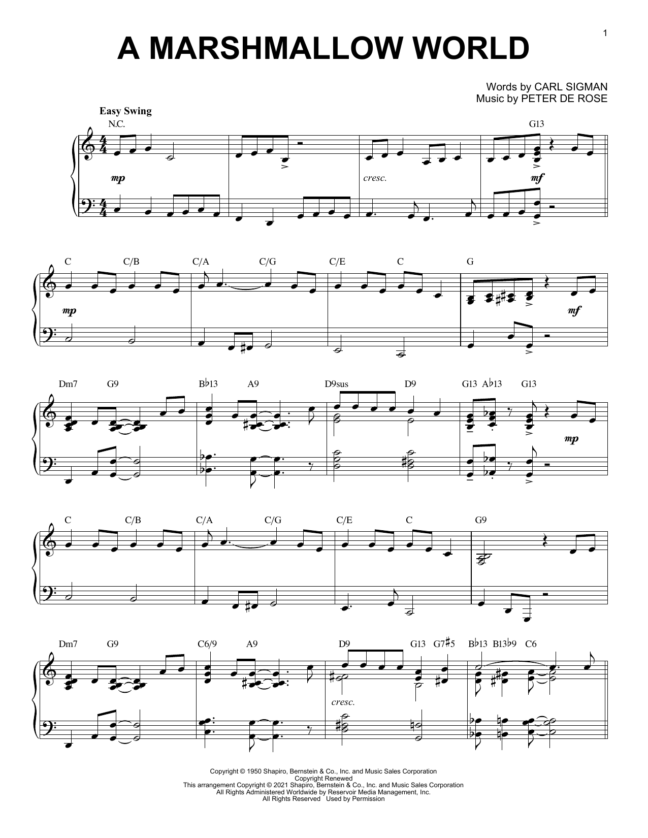 Product picture to: A Marshmallow World [Jazz version] (arr. Brent Edstrom)