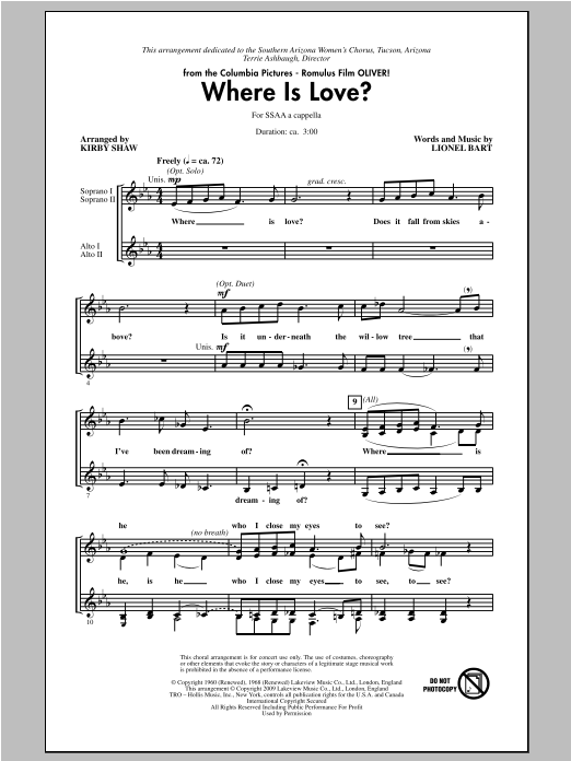Produktgalerie: Seite 1 von 1 Where Is Love?, Kirby Shaw, Chor