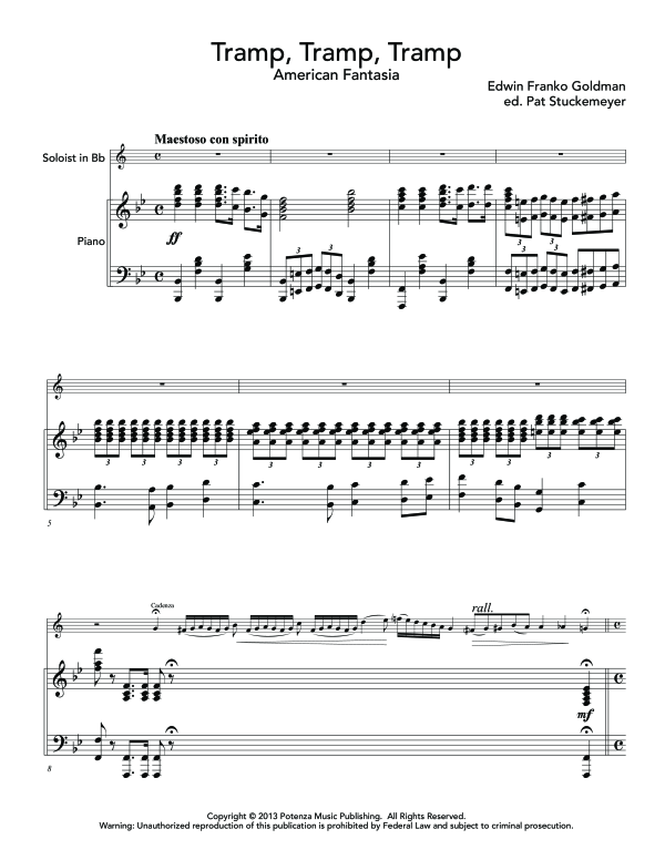 Product gallery: Page 1 of 11 Tramp, Tramp, Tramp, , (Euphonium or instrument in Bb and piano)