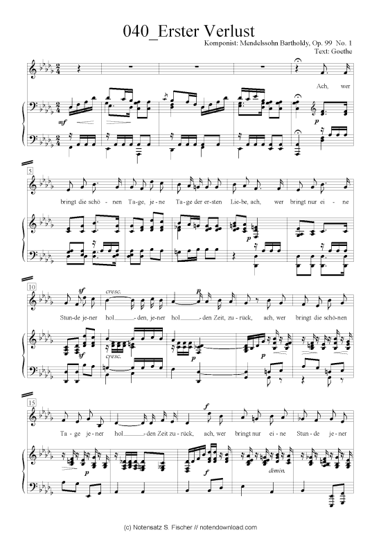 Product picture to: Erster Verlust Felix Mendelssohn Bartholdy (1809-1947)