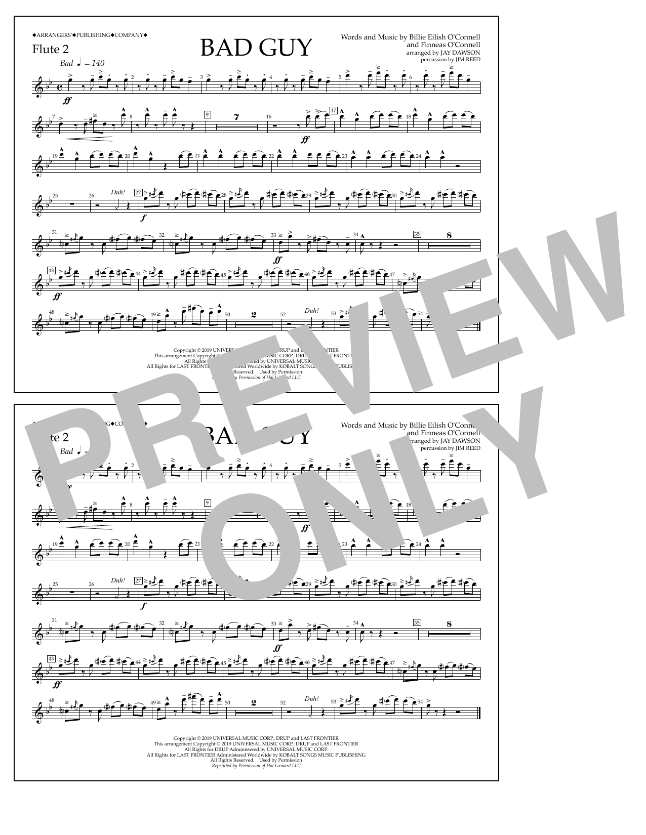 Produktbild zu: Bad Guy (arr. Jay Dawson) - Flute 2