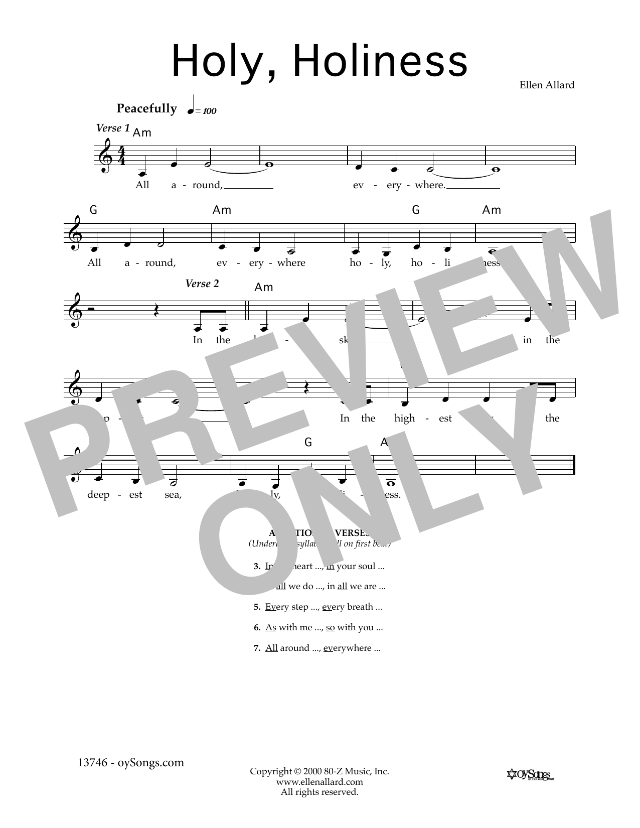 Produktgalerie: Seite 1 von 1 Holy, Holiness, Ellen Allard, Melodieinstrument