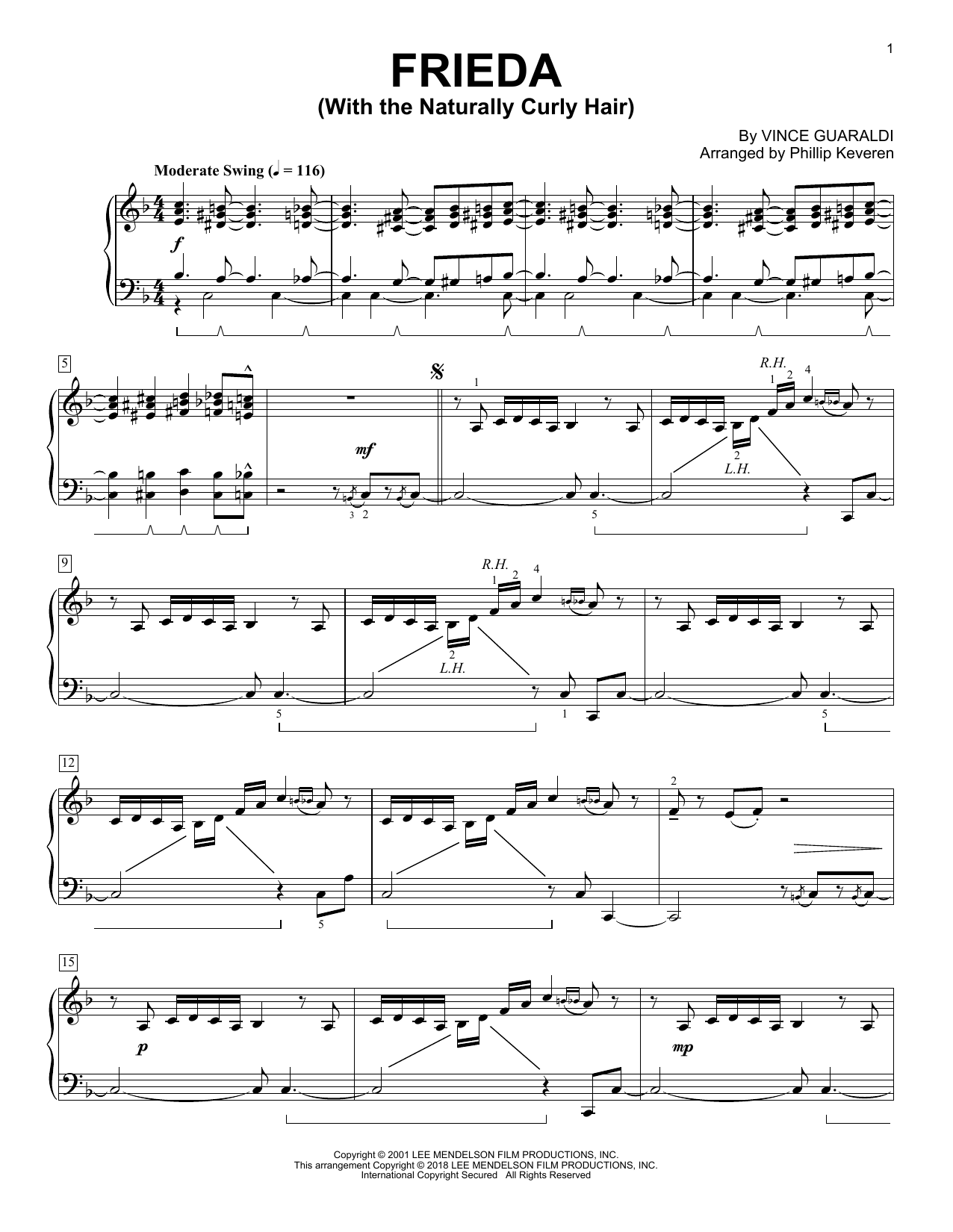 Product picture to: Frieda (With The Naturally Curly Hair) (arr. Phillip Keveren)