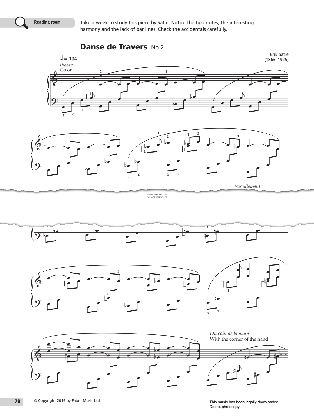 Produktgalerie: Seite 1 von 1 Danse de Travers No.2, Erik Satie, Klavier