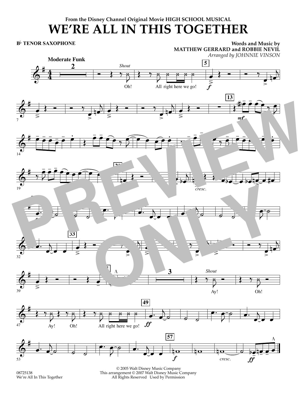 Produktbild zu: We're All In This Together (from High School Musical) - Bb Tenor Saxophone