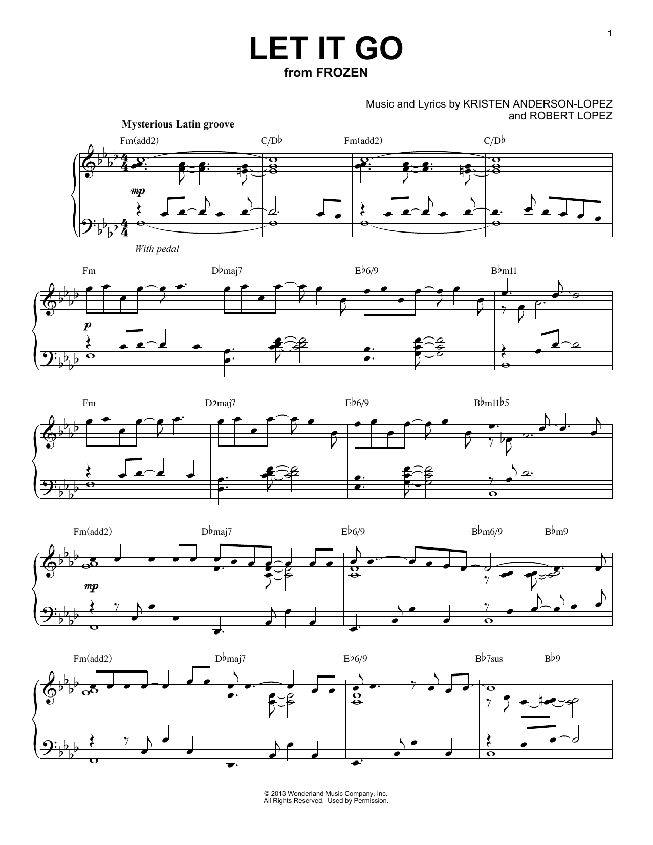 Product gallery: Page 1 of 1 Let It Go [Jazz version] (from Frozen), Idina Menzel