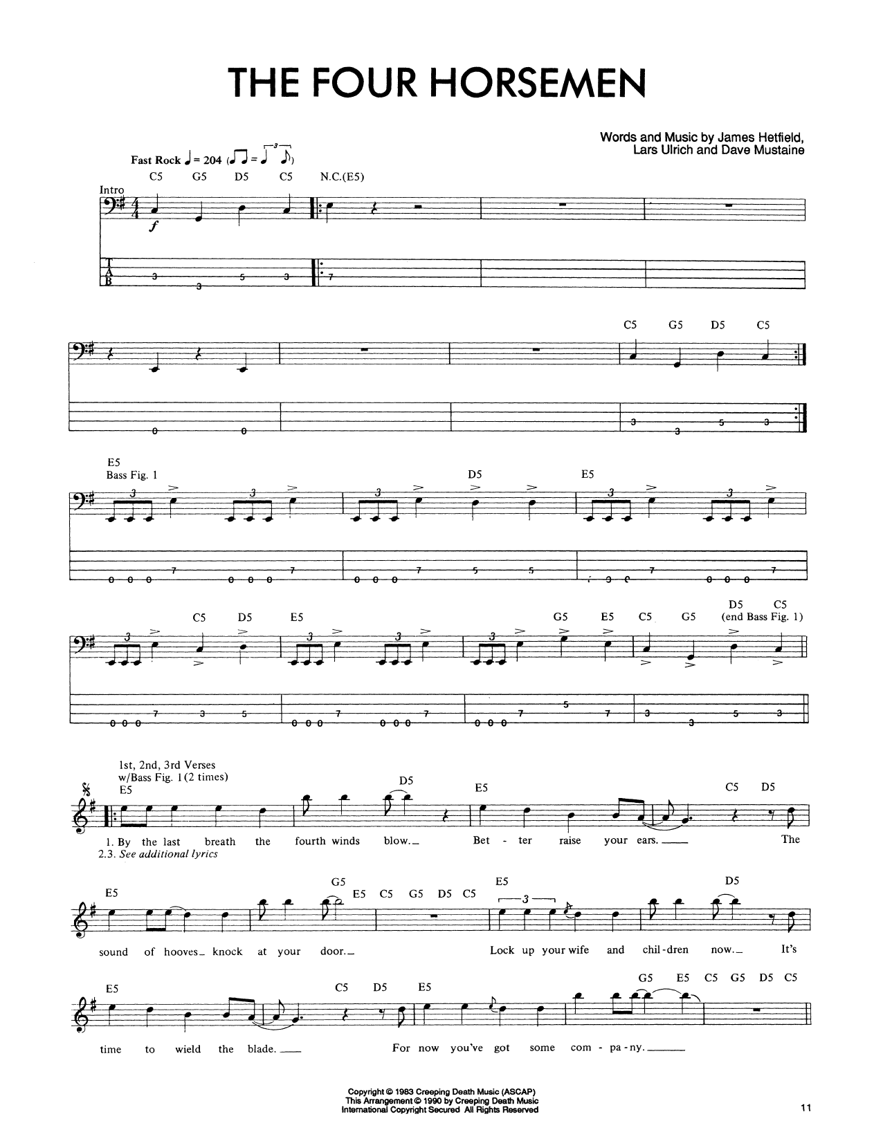 Product picture to:  The Four Horsemen - Metallica