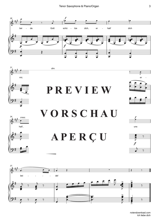 Product gallery: Page 4 of 7 Ich liebe dich , , (tenor/soprano saxophone + piano/organ)