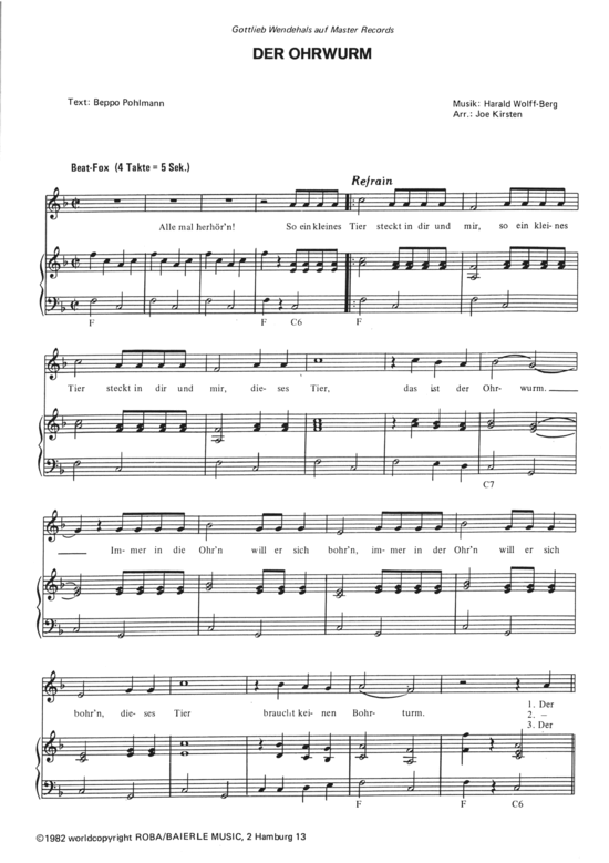 Produktgalerie: Seite 1 von 4 Der Ohrwurm , Wendehals, Gottlieb, Klavier und Gesang