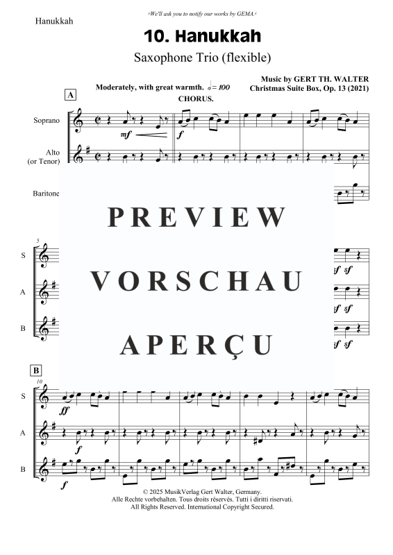 gallery: Hanukkah, , Saxophon Trio SA(T)B