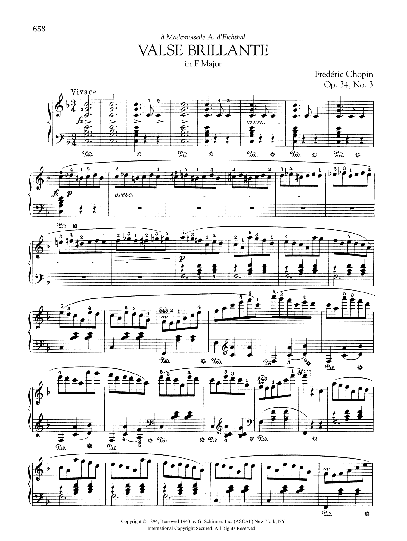 Product gallery: Page 1 of 1 Valse brillante in F Major, Op. 34, No. 3, Frédéric Chopin