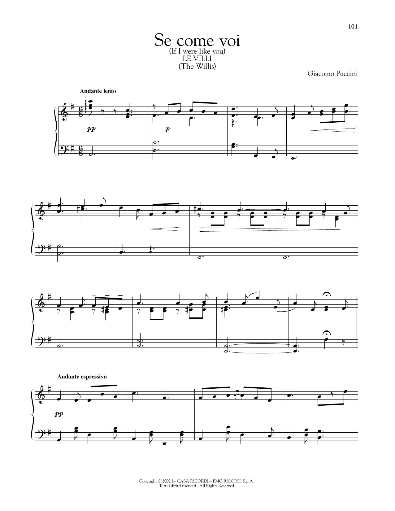 Product gallery: Page 1 of 1 Se Come Voi Piccina, Giacomo Puccini