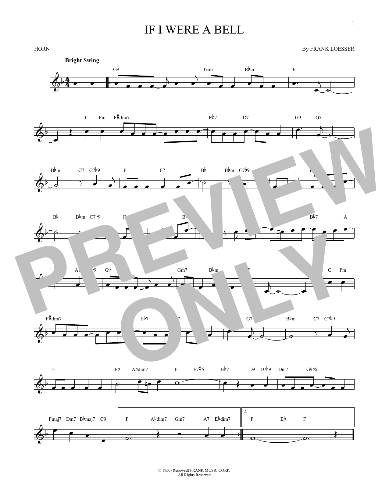 Produktgalerie: Seite 1 von 1 If I Were A Bell, Frank Loesser, Horn