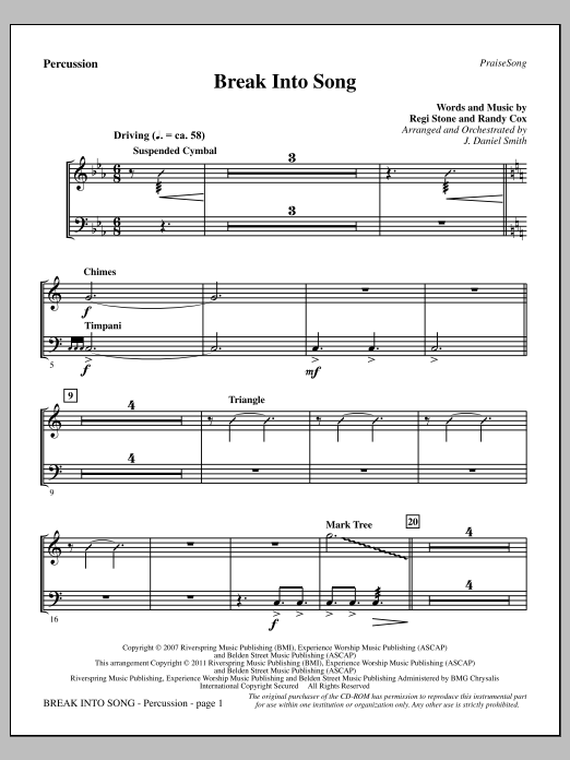 Produktgalerie: Seite 1 von 1 Break Into Song - Percussion, J. Daniel Smith, Chor