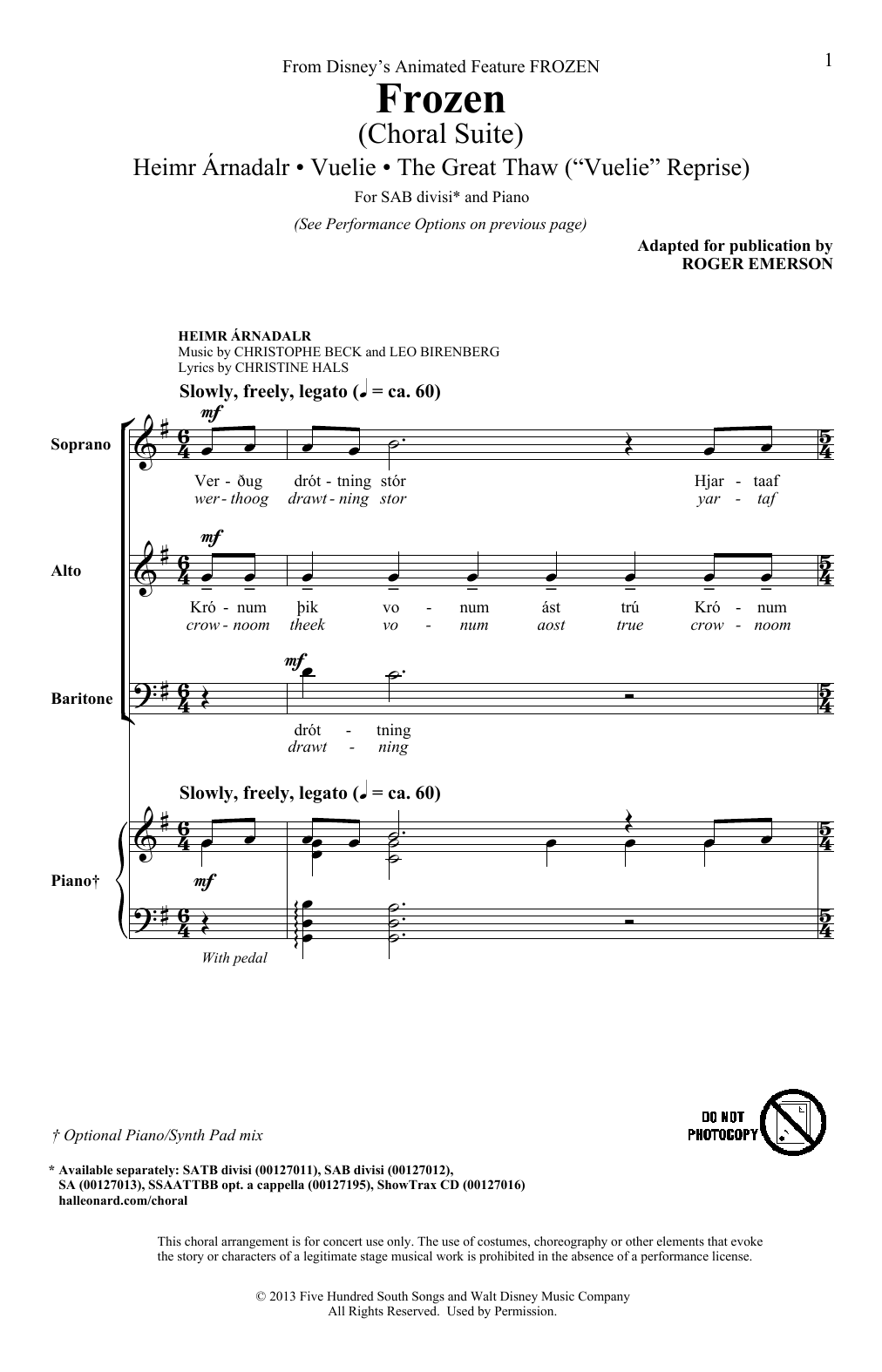 Produktbild zu: Frozen (Choral Suite)