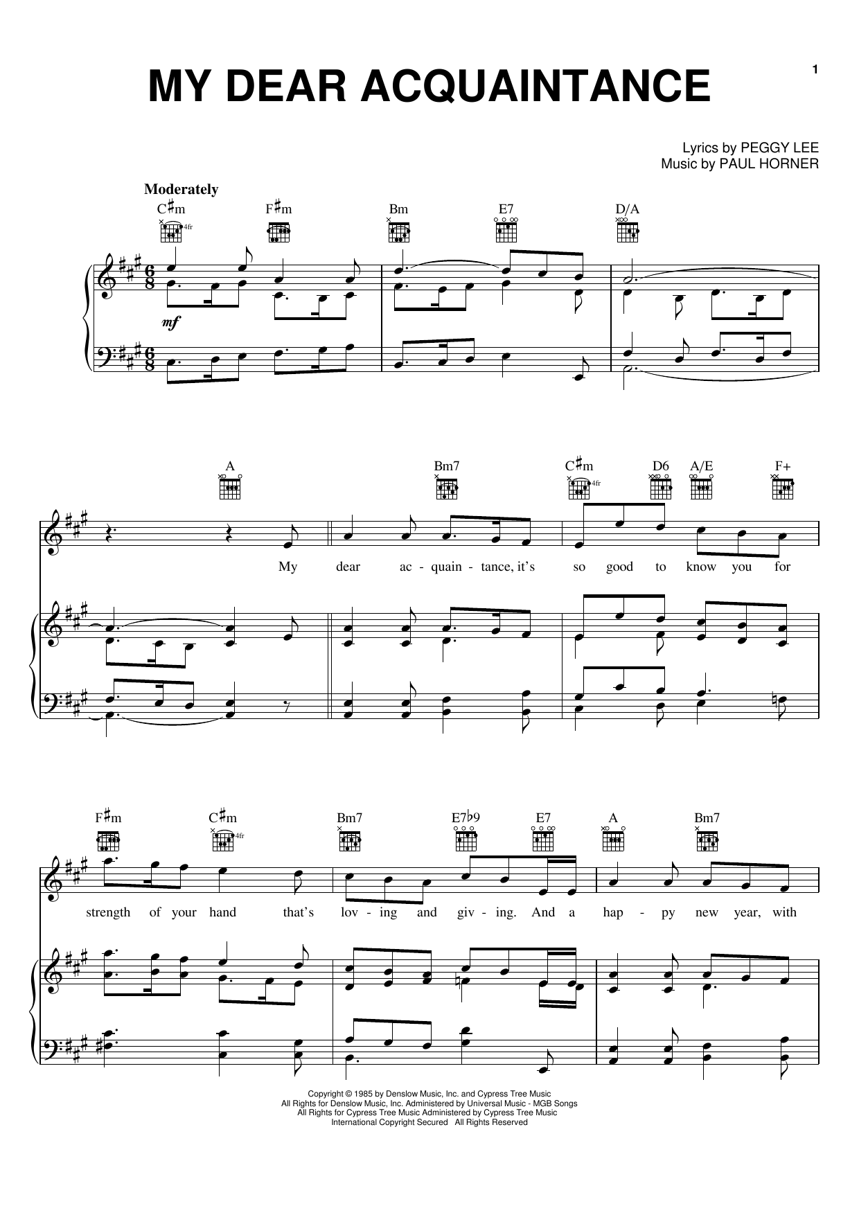 Produktgalerie: Seite 1 von 1 My Dear Acquaintance, Peggy Lee, Gesang, Gitarre, Klavier