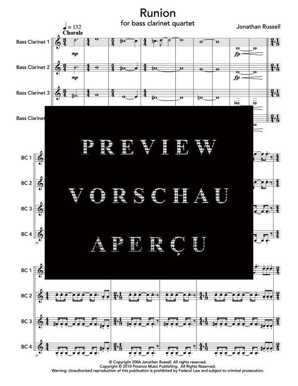 Produktgalerie: Seite 5 von 11 Runion, , (Bassklarinetten Quartett)
