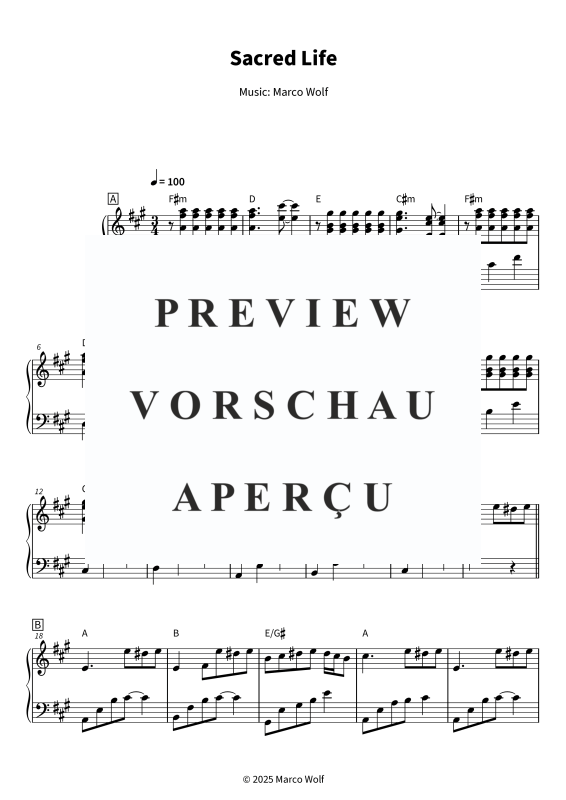 Produktgalerie: Seite 5 von 10 Sacred Life, Marco Wolf, Klavier Solo