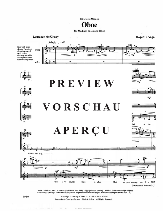 gallery: Oboe , , (Mittlere Stimme und Oboe)