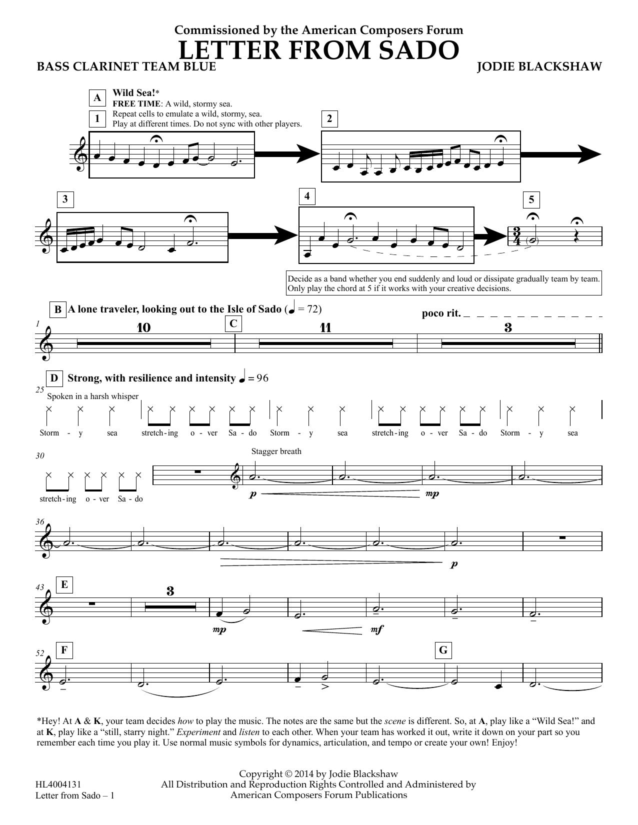 Product picture to: Letter from Sado - Bb Bass Clarinet Team Blue
