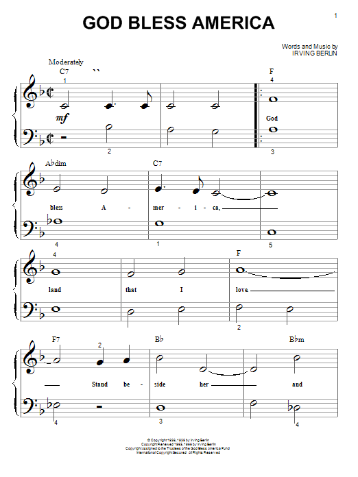 Produktgalerie: Seite 1 von 1 God Bless America, Irving Berlin, Klavier