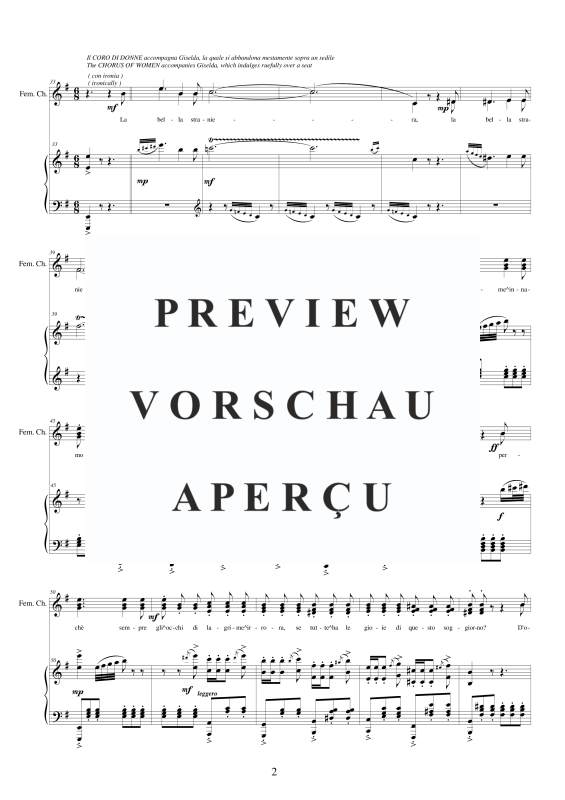 Produktgalerie: Seite 3 von 11 I Lombardi - (Act 2-VI) La bella straniera, , Frauenchor und Klavier