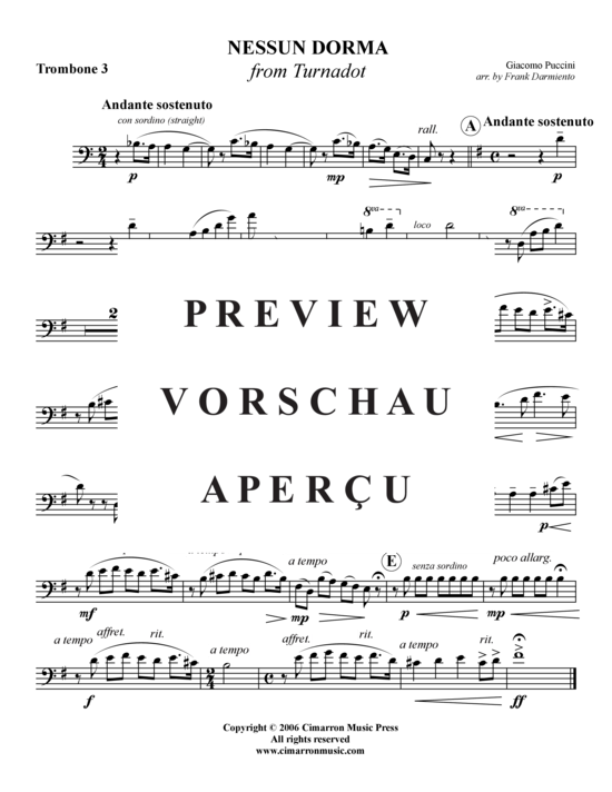 Product gallery: Page 16 of 19 Nessun Dorma , , (Trombone ensemble)