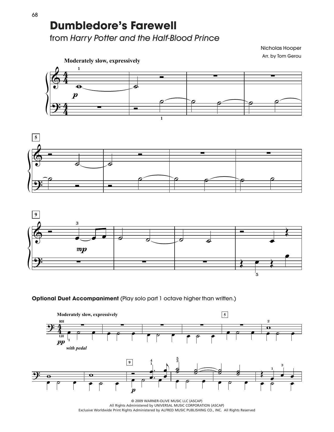 Produktbild zu: Dumbledore's Farewell (from Harry Potter) (arr. Tom Gerou)