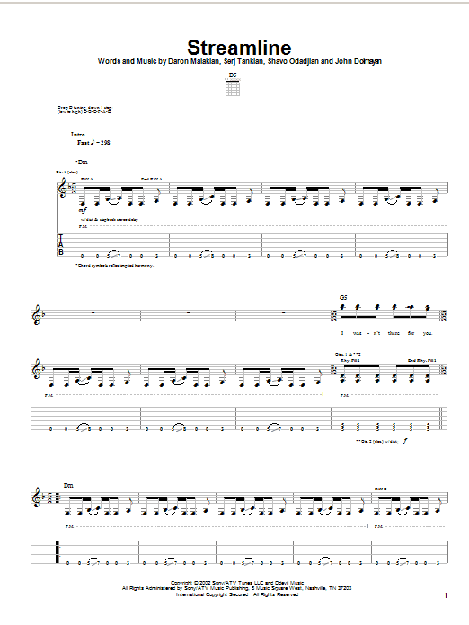 Produktgalerie: Seite 1 von 1 Streamline, System Of A Down, Gitarre