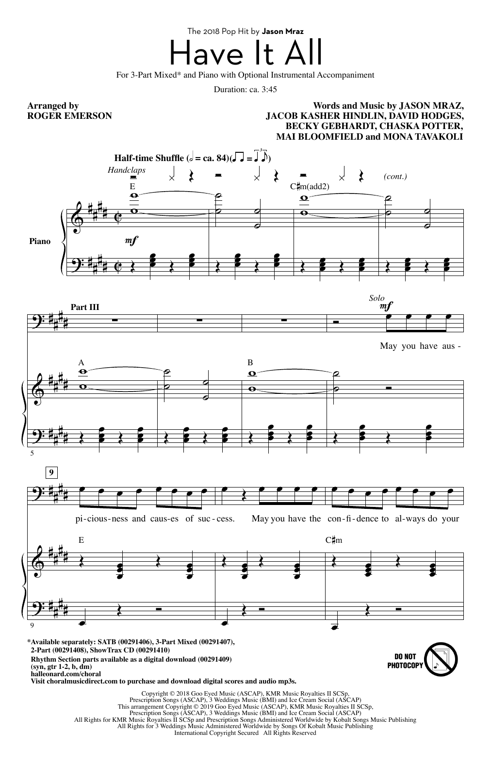 Product picture to: Have It All (arr. Roger Emerson)